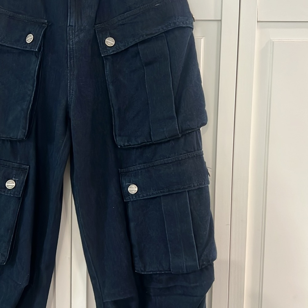 Zara Dark Denim Cargo Pant - Picture 3 of 5